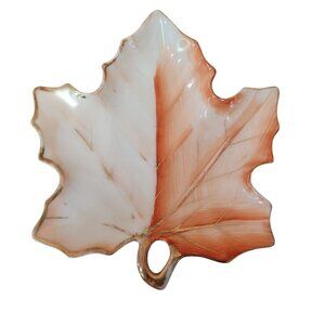 Vintage Ucagco China Leaf-Shaped Trinket Dish Made In Occupied Japan Hand-Painte